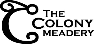 A black and white logo for the colony meadery