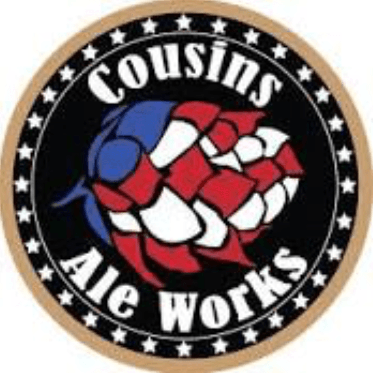 A logo for cousins ale works with a picture of a hop