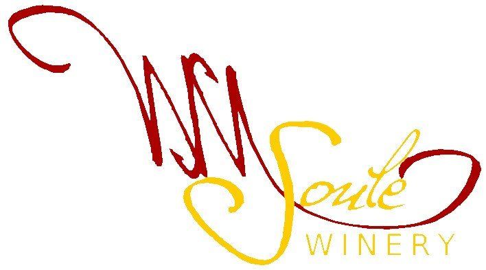 A logo for a winery that is red and yellow