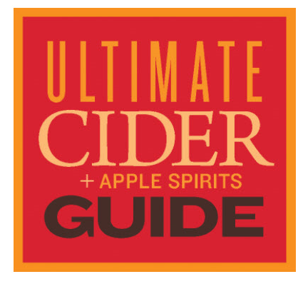 A red sign that says ultimate cider + apple spirits guide