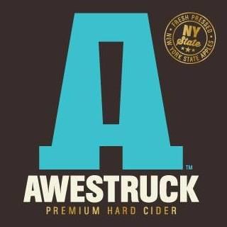 A logo for awestruck premium hard cider