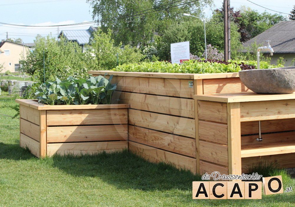 Hochbeet mit Waschplatz