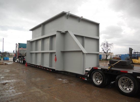Trucking company getting ready for international transportation.