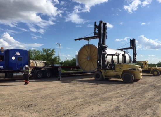 Forklift helping our transport company in Laredo, TX