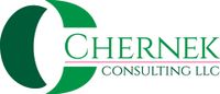 Logo for Chernek Consulting LLC: green and dark green letter C with text
