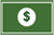 Green rectangle with a white dollar sign.