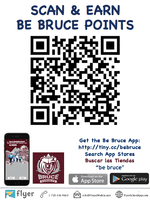 A qr code that says `` scan and earn be bruce points ''