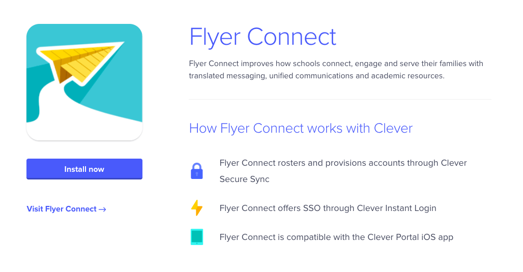 A flyer connect app with a paper airplane on it