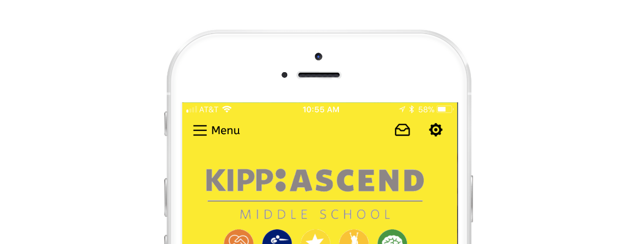 A cell phone with a yellow screen that says kippa ascend on it.