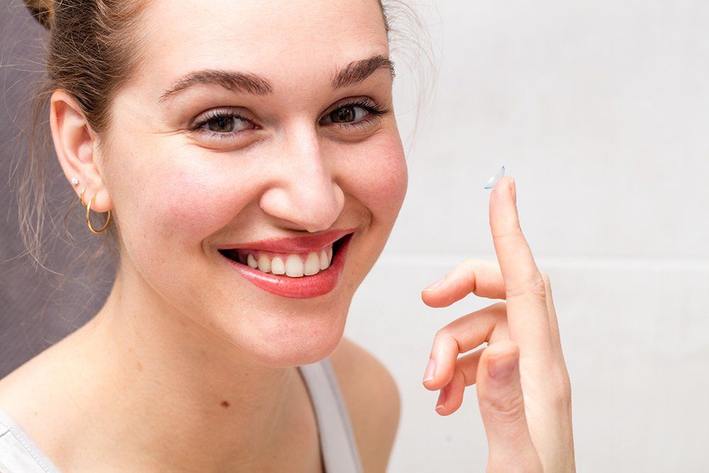 Gorgeous Woman Using Contact Lens — Chino, CA — Chino Optometry Center Gorgeous Woman Using Contact Lens — Chino, CA — Chino Optometry Center