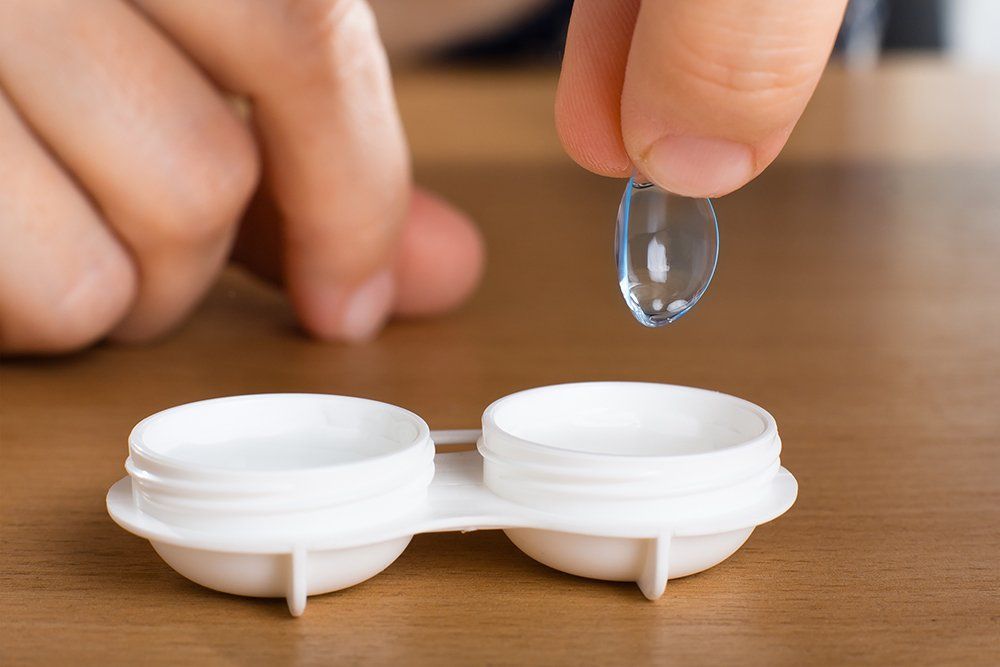 Hand Holding Contact Lens — Chino, CA — Chino Optometry Center Hand Holding Contact Lens — Chino, CA — Chino Optometry Center
