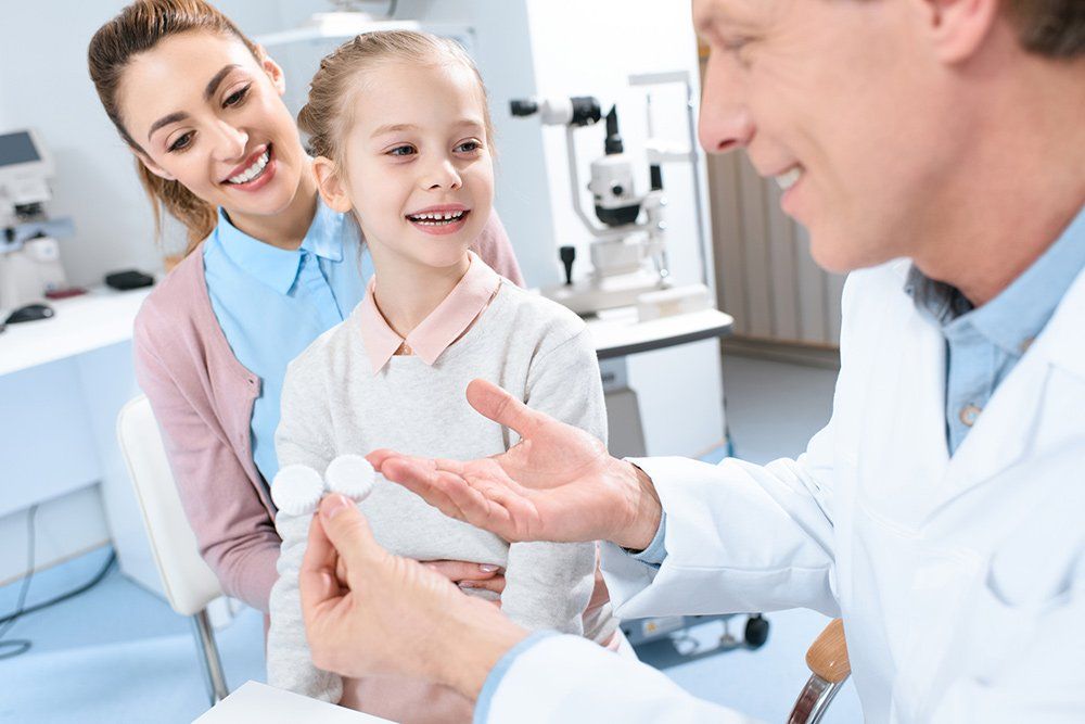 Choosing Eye Lenses in Clinic — Chino, CA — Chino Optometry Center Choosing Eye Lenses in Clinic — Chino, CA — Chino Optometry Center