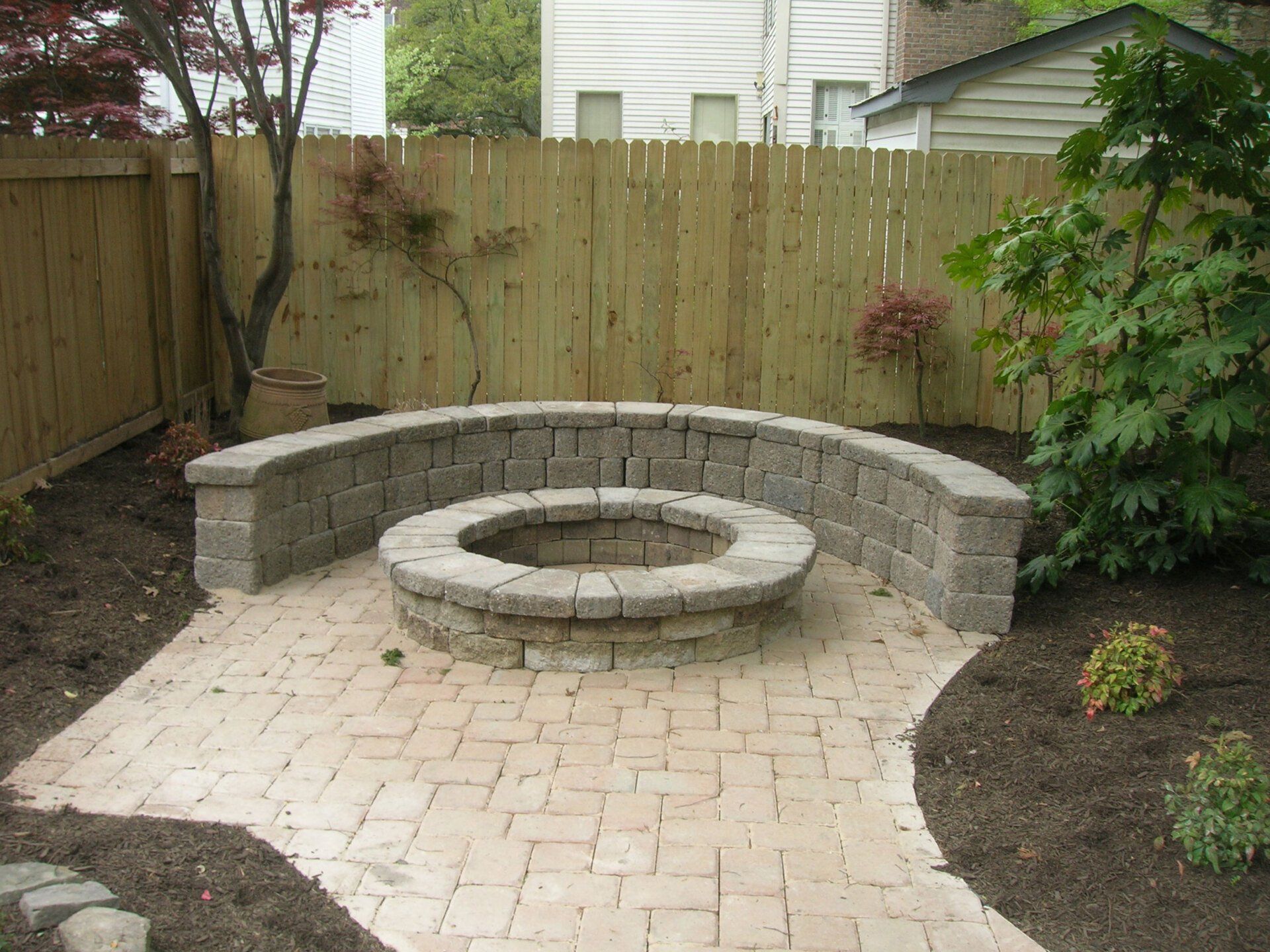 Kellam Firepit — Chesapeake, VA — Brooks Landscaping, Inc.