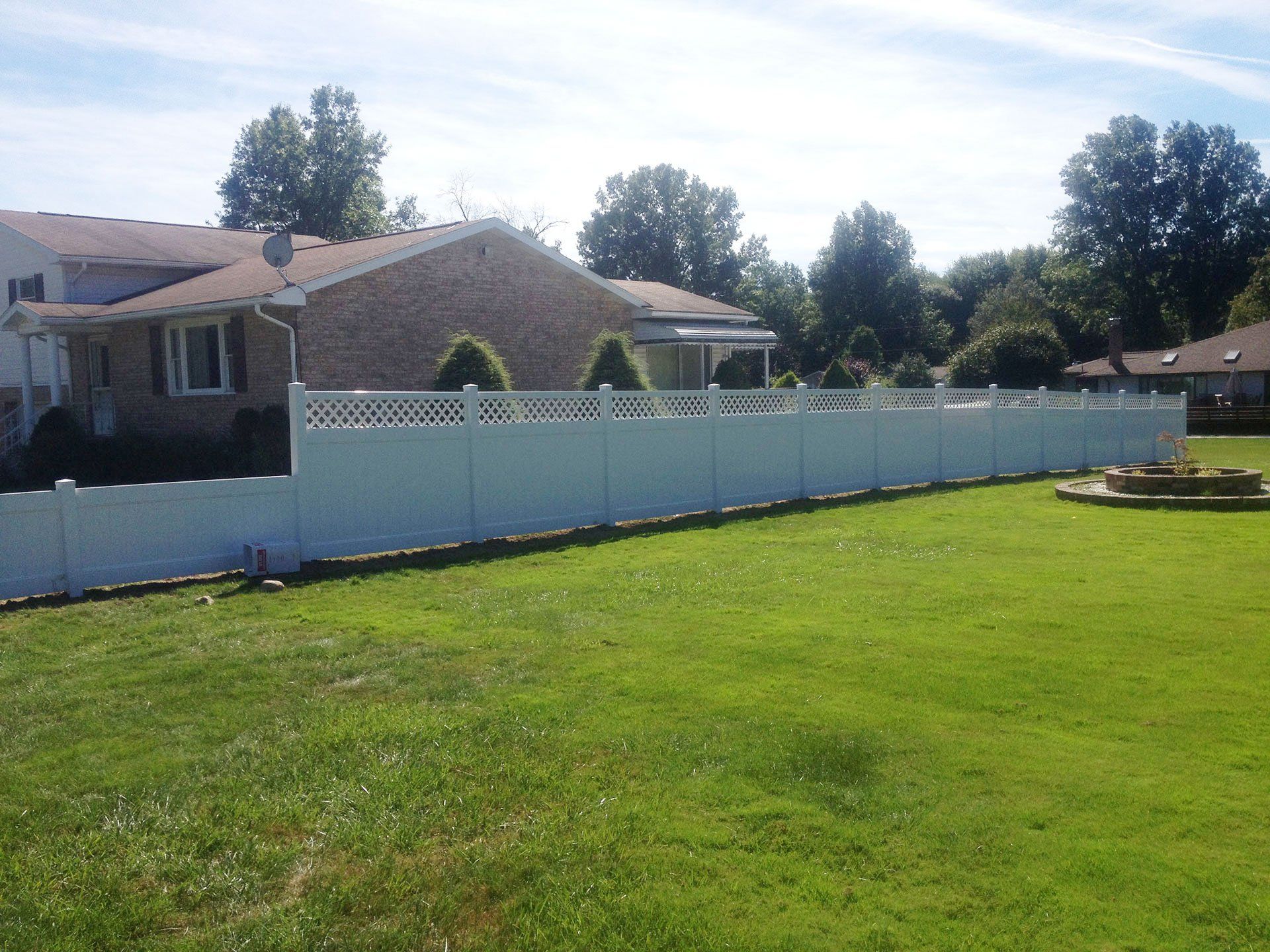 White vinyl fence