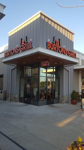 The outside of a burton 's grill restaurant