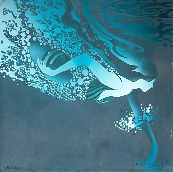Swimmer Sandblasted Aluminium by Sally Scott