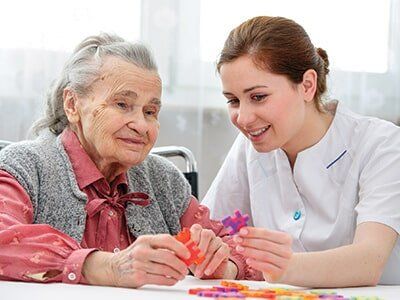 Nurse and Old Lady Playing - Nursing Home in Marngo, IL Nurse and Old Lady Playing - Nursing Home in Marngo, IL