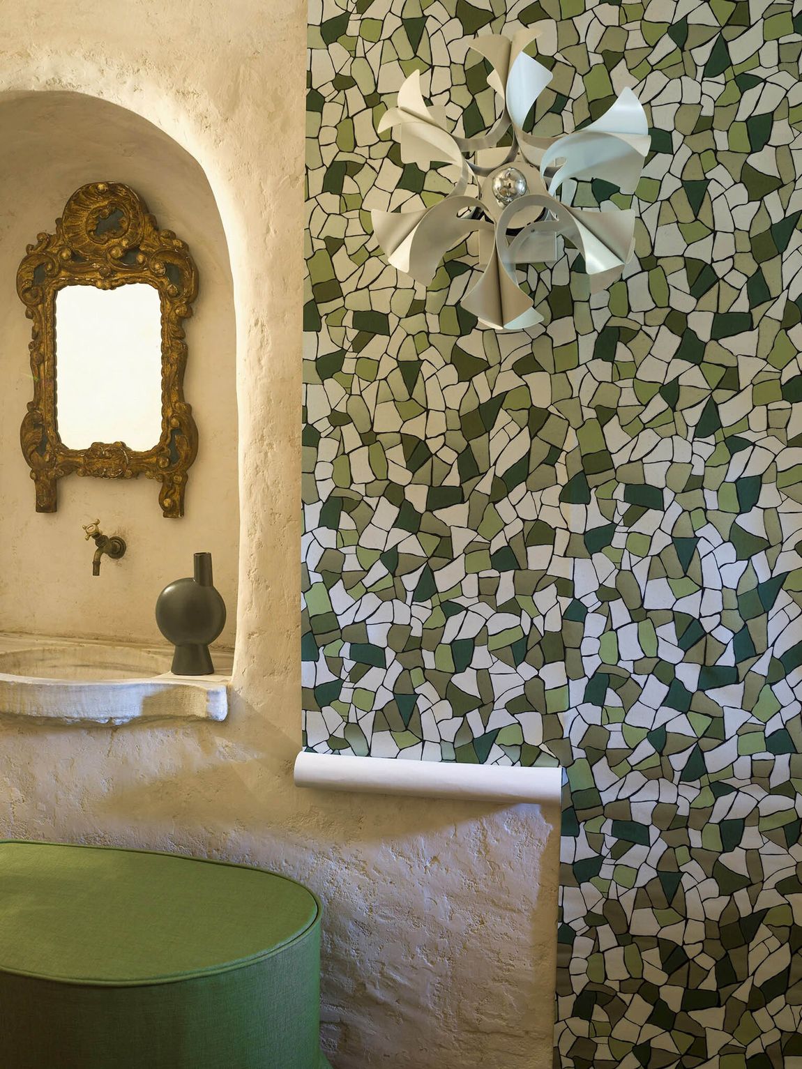 carta da parati con effetto mosaicato