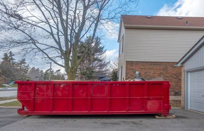 Large Red Dumpster Residential Dumpster Rentals