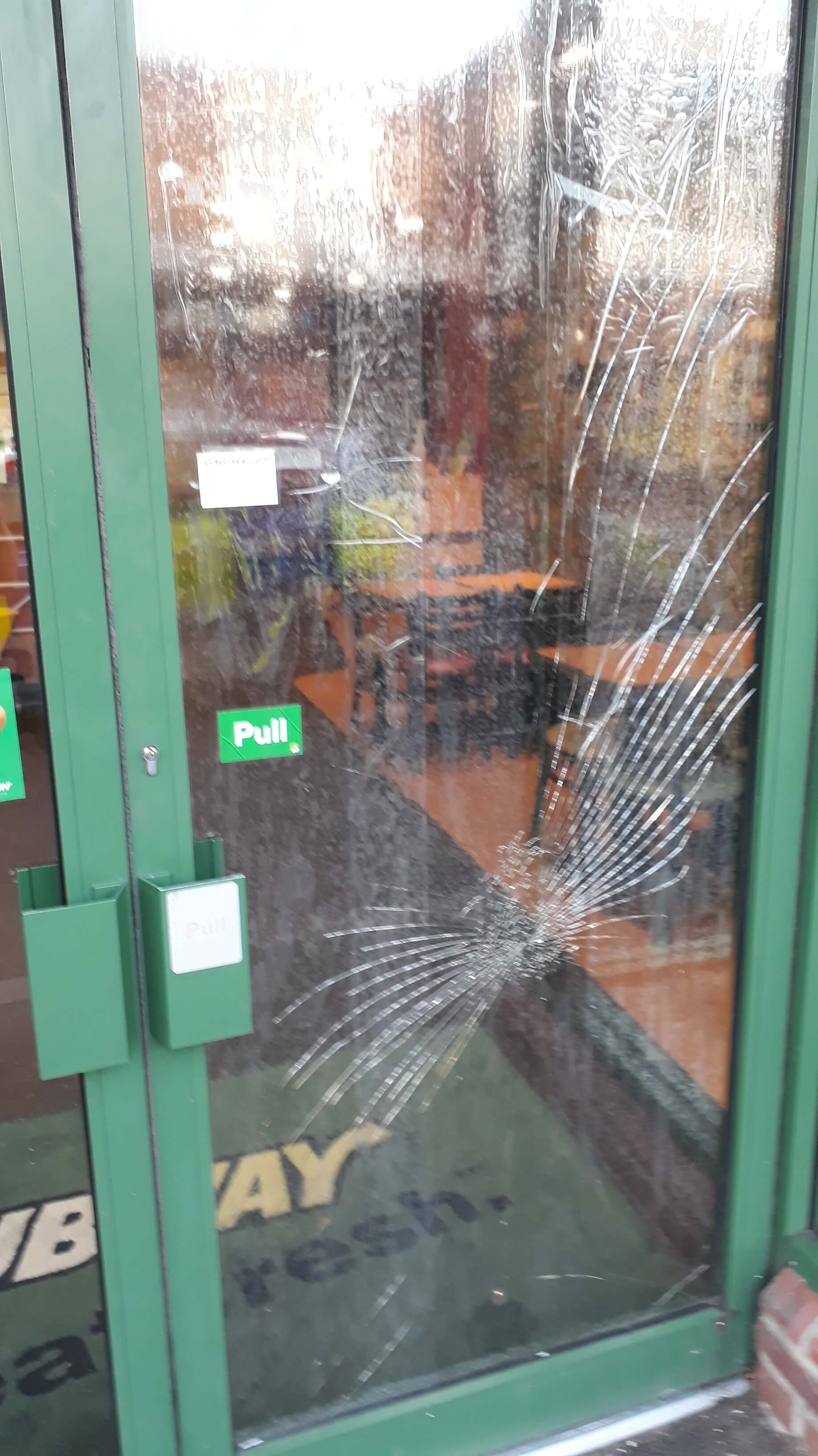 Shop window glass