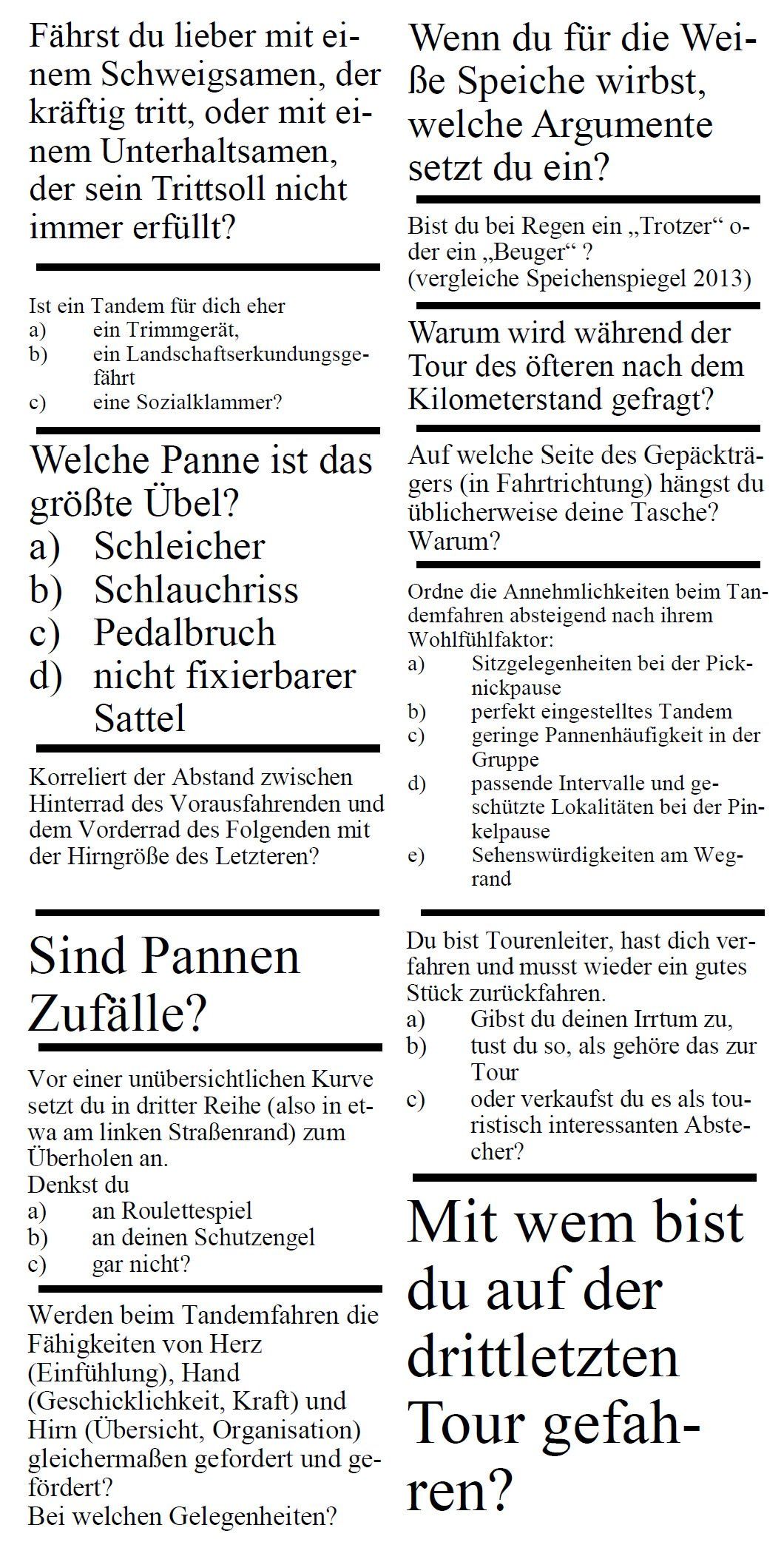 Die Texte von Detlev über den Tandemclub. Leider etwas zu viel sie als Alternativtext anzugeben.
