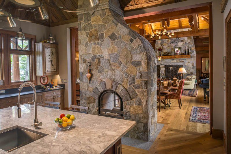 Custom Fireplace Design, Adirondack Mountains 2