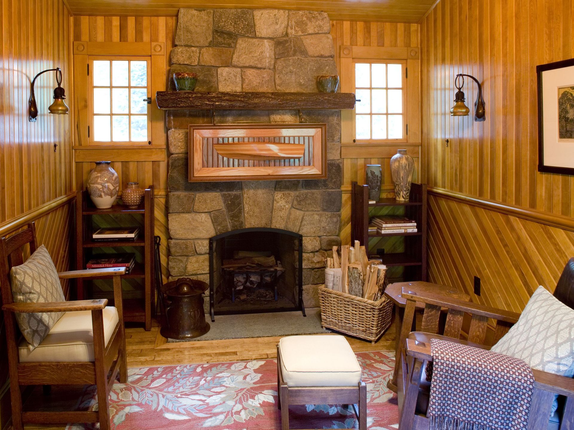 Custom Fireplace Design, Adirondack Mountains 30