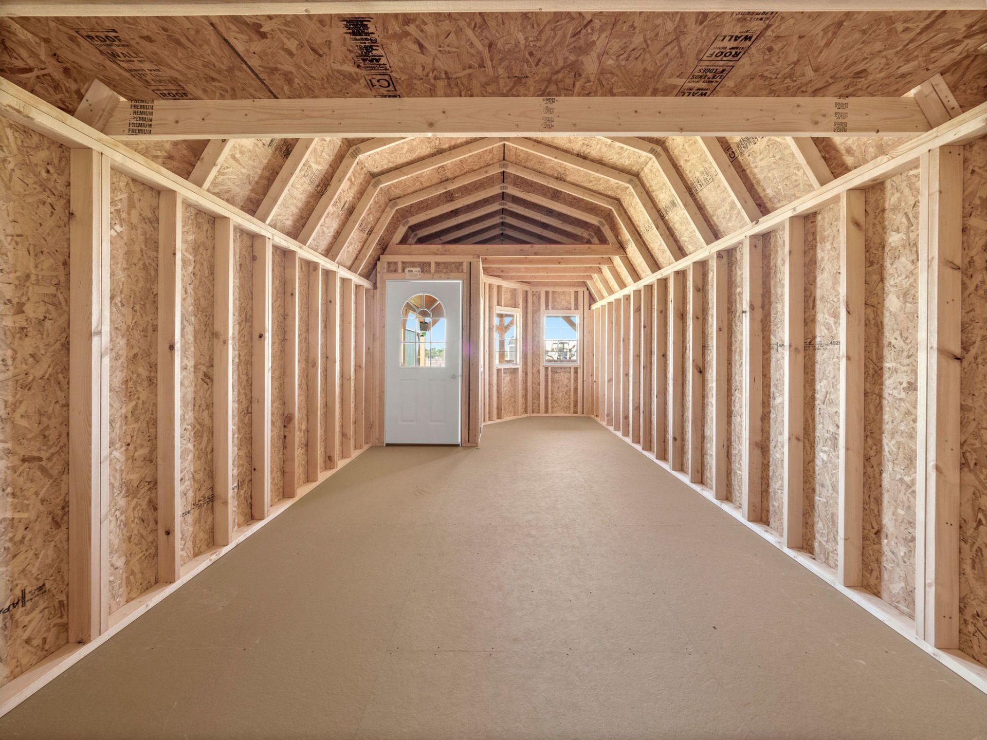 Interior image of a deluxe lofted barn cabin.
