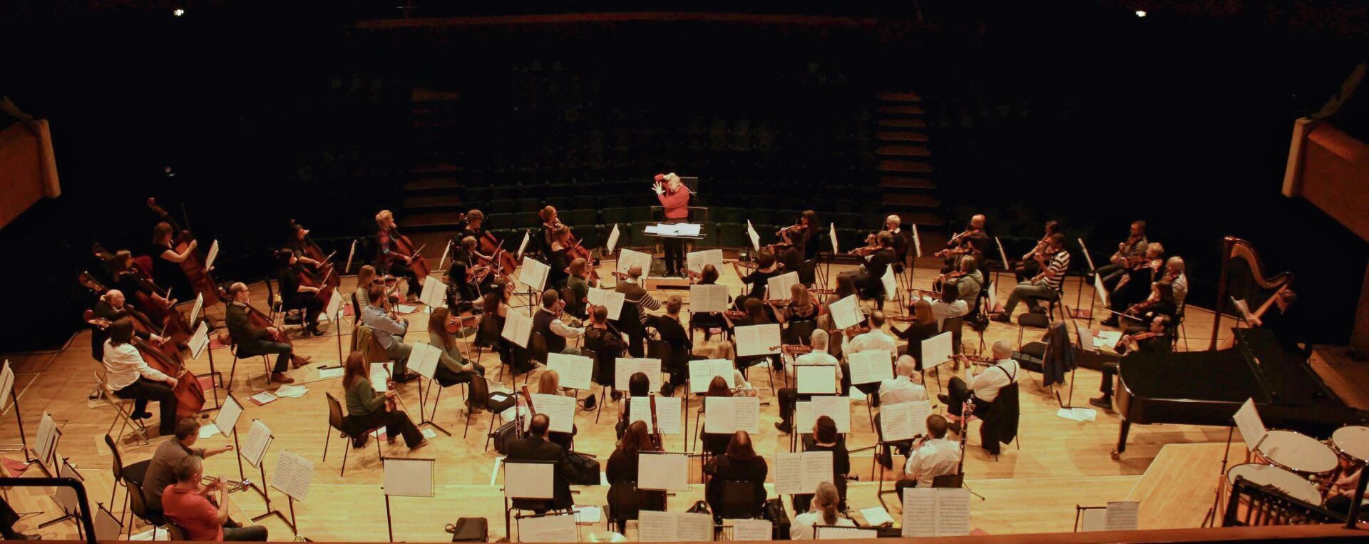 String section seen from behind