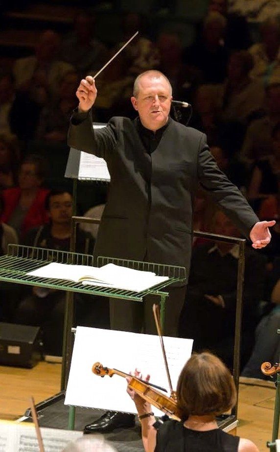 Conductor on podium
