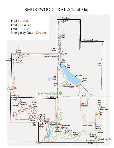 Smurfwood Trails Map of ATV Trails