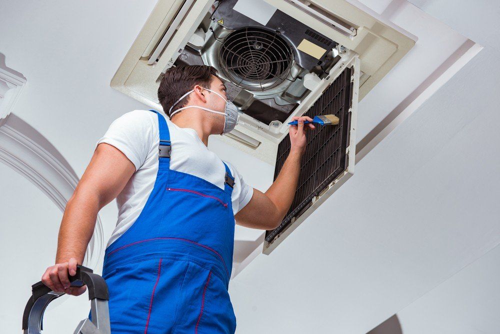 A person using a custom heating and cooling solution