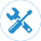 Spanner and screwdriver icon depicting parts.