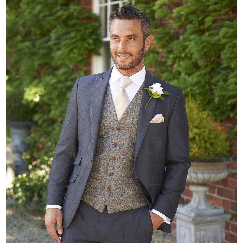 Brown tweed waistcoat