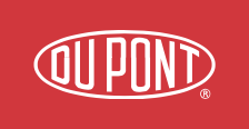 The logo for dupont is on a red background.