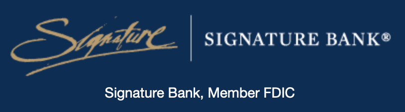 The signature bank logo is on a blue background.