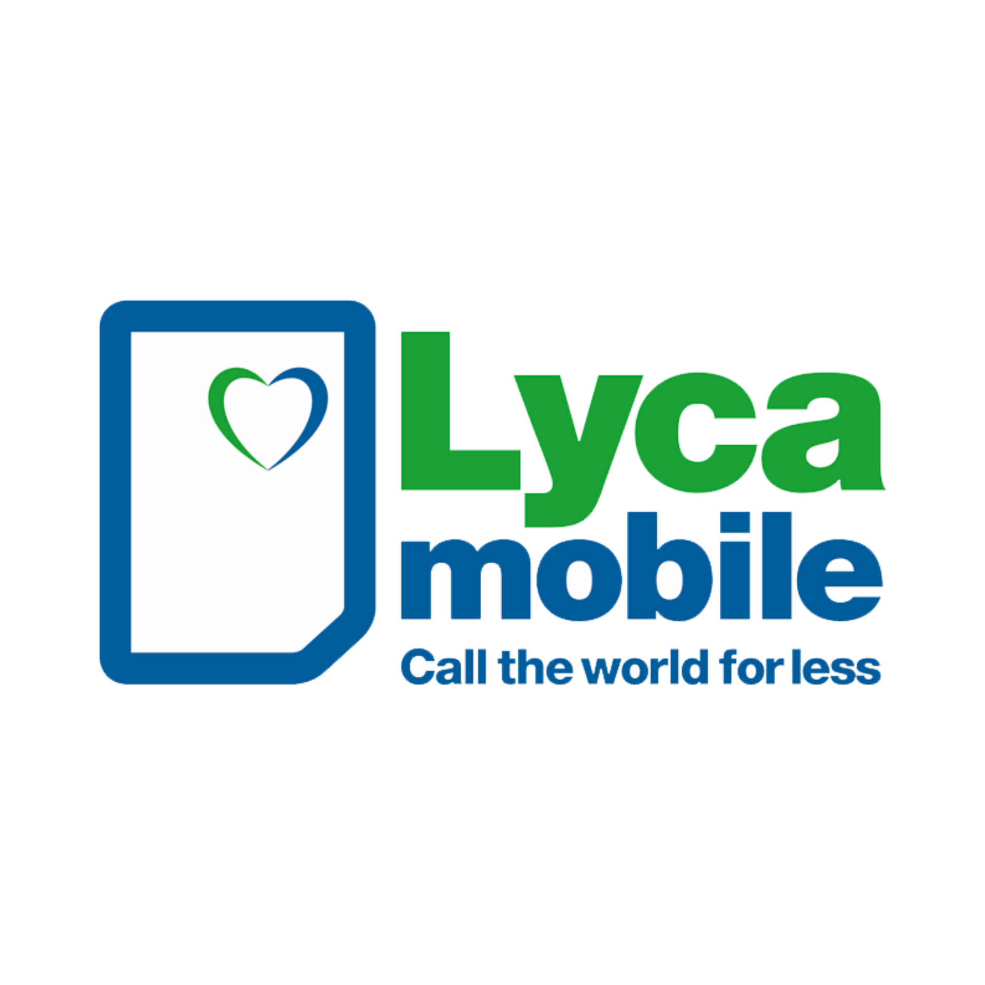 o logotipo da lyca mobile diz `` ligue para o mundo por menos ''.