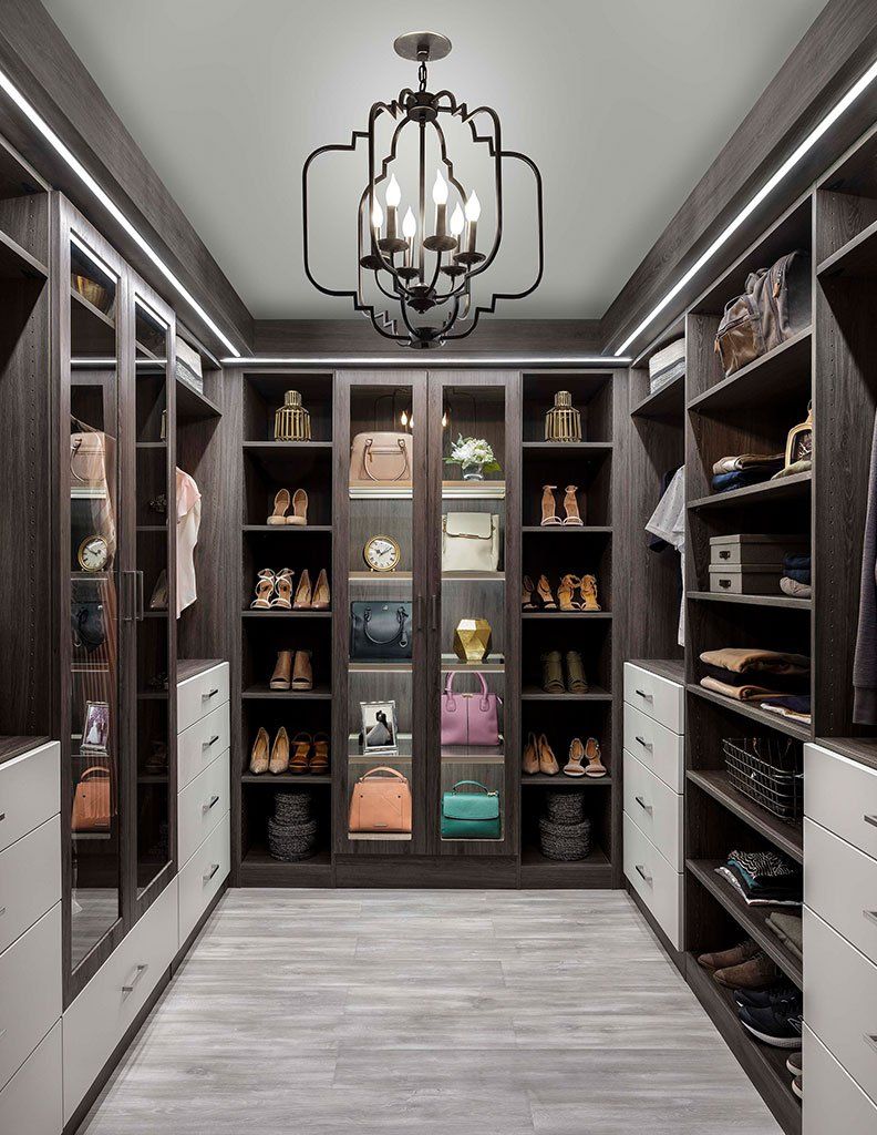 Ash and Drift Finish Custom Walk In Closet
