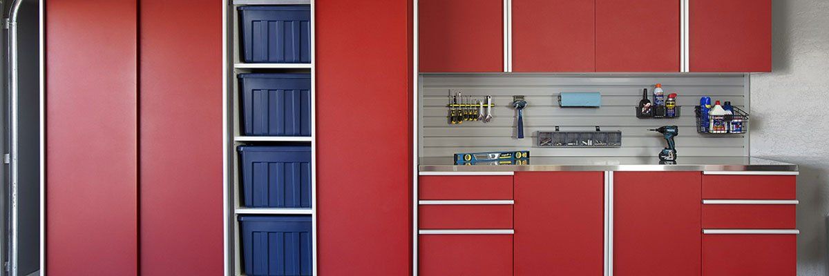 Tech Red Custom Garage Cabinets