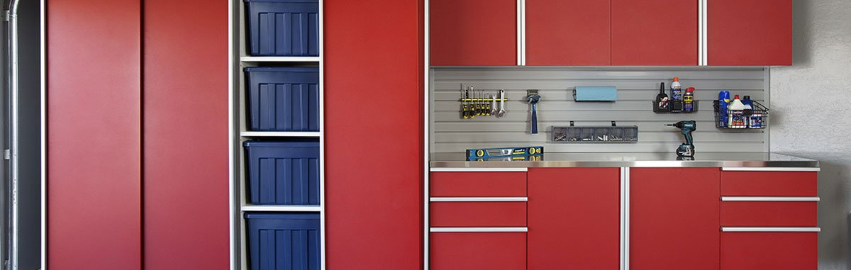 Tech Red Custom Garage Cabinet System