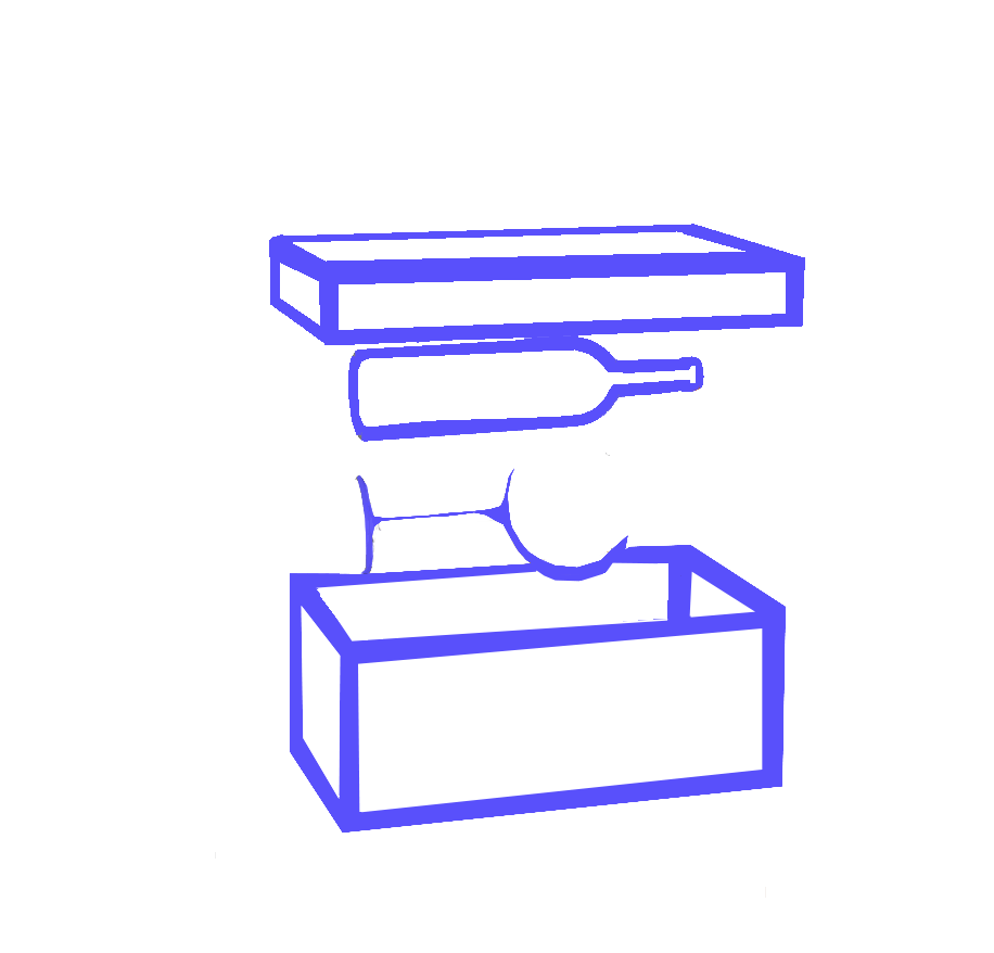 Oggetti che vengono inseriti dentro una scatola, simbolo della fase di filling nella ditta Centerbox