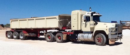 Sidetipper truck used for pre-mixed contrete products in Exmouth