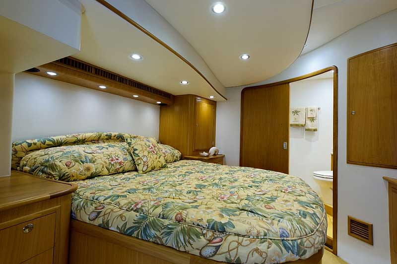 There is a large bed in the middle of the room.