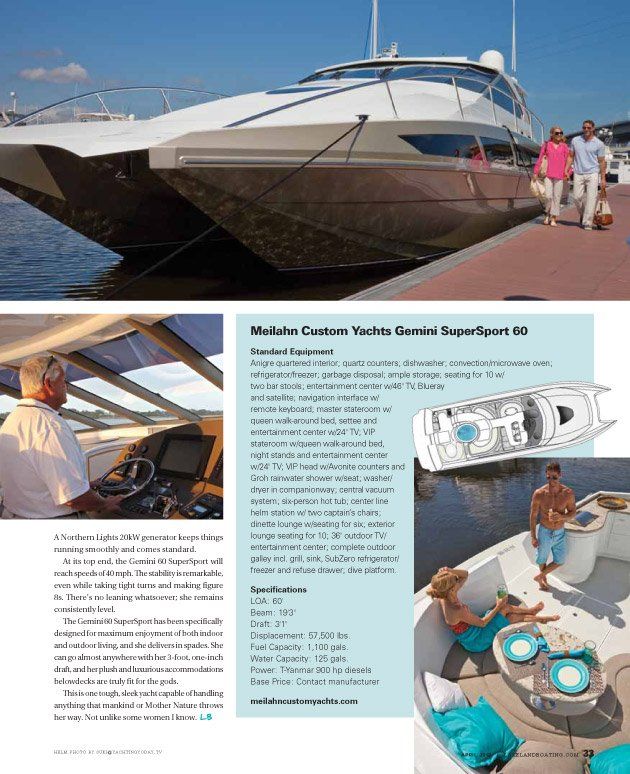 A man is driving a boat with a woman sitting on the deck.