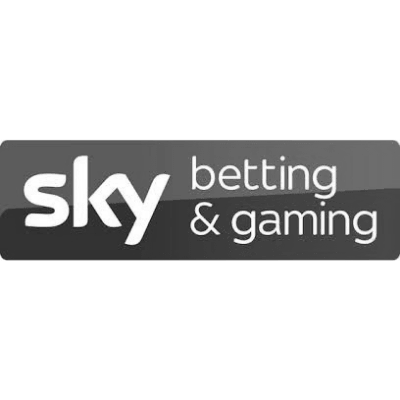 Sky betting & gaming logo on a gray bar. Text is white and gray.