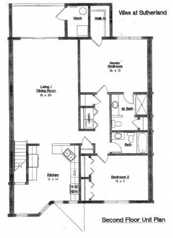 2 Bedroom 2 Bath 2nd floor