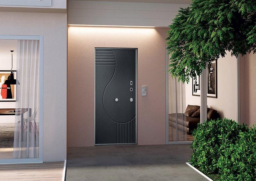 Porta blindata grigia scura