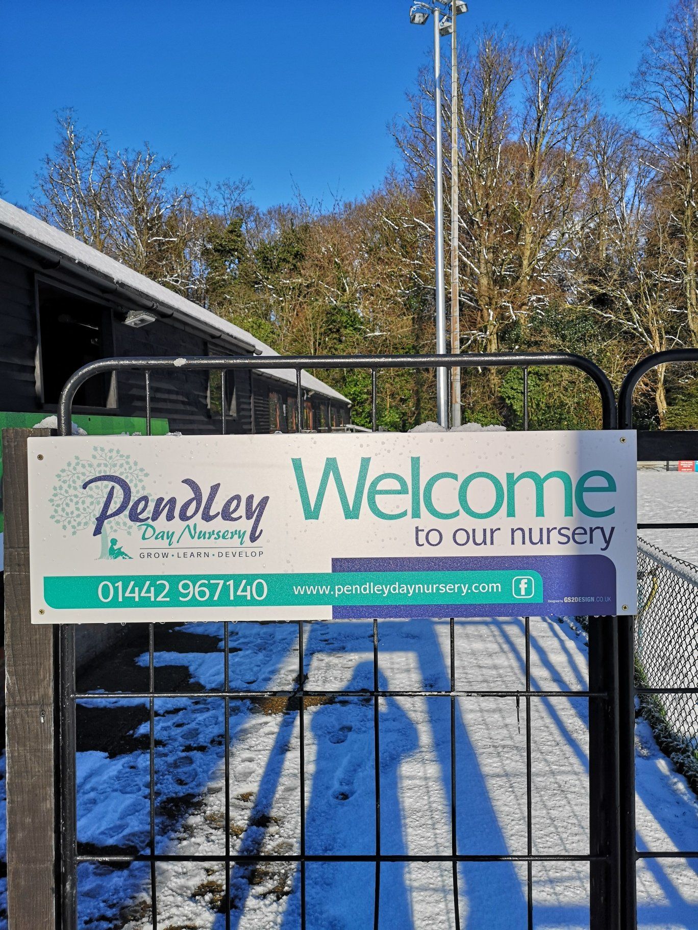 Pendley Day Nursery welcome sign