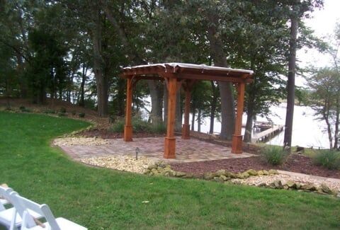 Custom Home Design — Smal Patio With Small Shade in Shacklefords, VA
