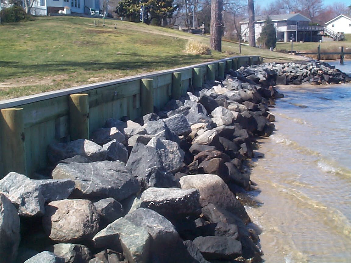 Excavation — Big Rocks With Wooden Seawall in Shacklefords, VA